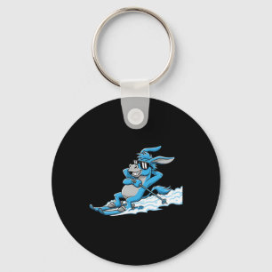 Cool Donkey On Skis Funny Relaxed Apres Ski Key Ring