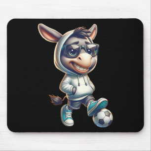 Cool Donkey Soccer Player With Shades And Hoodie V Mouse Mat