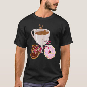 Cool Donut Coffee Bicycle Donut And Coffee T-Shirt