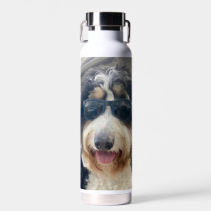 "Cool Dood! bernedoodle in sunglasses water Bottle
