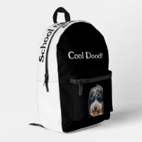 "Cool Dood!" Cute Dog Wearing Sunglasses Backpack