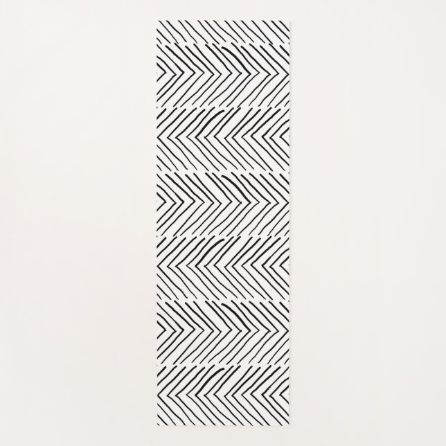 Cool Doodle Handmade Herringbone Boho Minimal     Yoga Mat (Front)