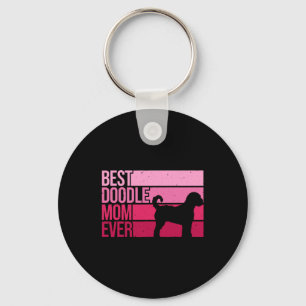 Cool Doodle Mum Art Women Girl Aussiedoodle Golden Key Ring