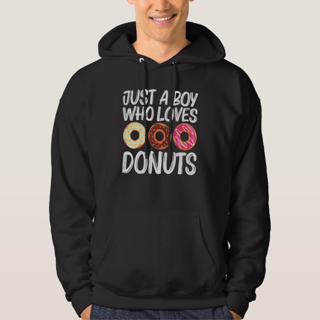 Cool Doughnut Art For Boys Kids Sugar Glazed Choco Hoodie (Front)