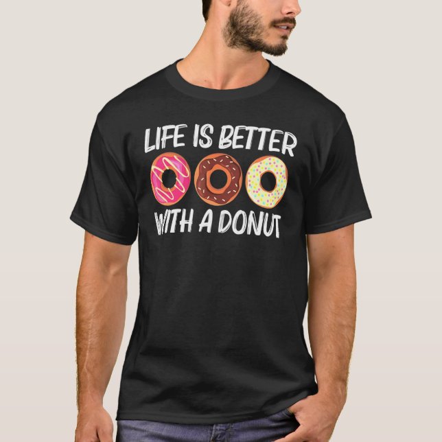 Cool Doughnut Art For Men Women Sugar Glazed Choco T-Shirt (Front)
