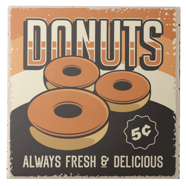 Cool doughnut retro vintage  tile (Front)