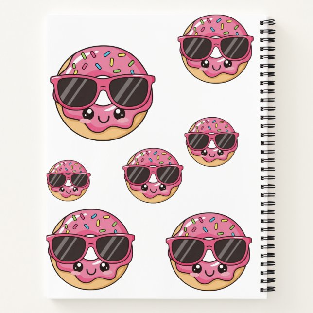 Cool Doughnut with Sunglasses Notebook (Back)