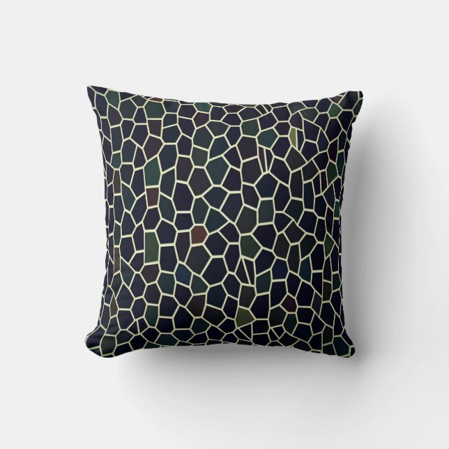 Cool Down Faux Mosaic Blue Pillow (Front)
