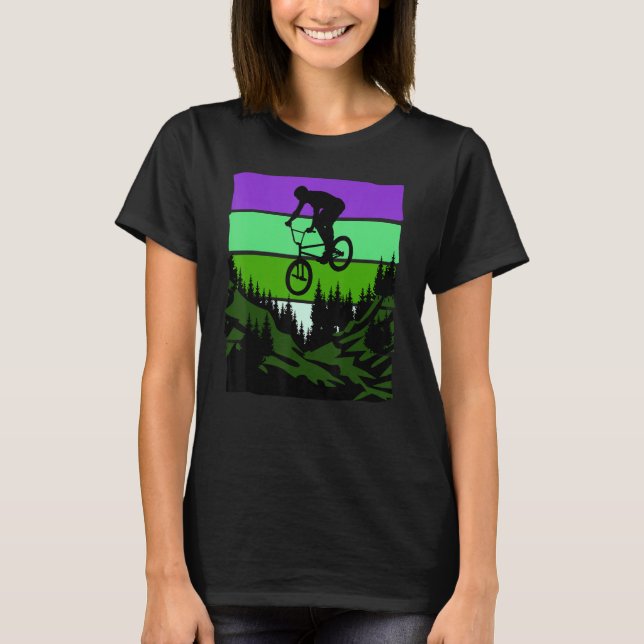 Cool DownHill Mountain Bike Design for Hardcore Cy T-Shirt (Front)