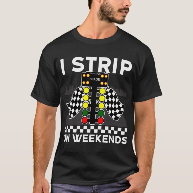 Cool Drag Racing Art Men Women Street Racer Strip  T-Shirt (Front)