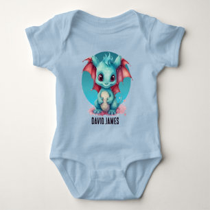 cool dragon add name unisex baby bodysuit