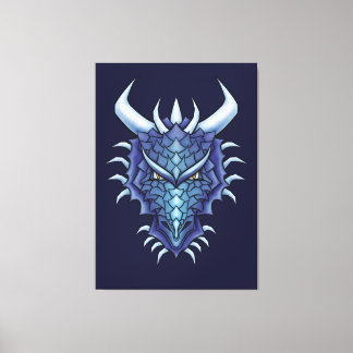 Cool Dragon Art - Purple  Blue Magical Dragon Head Canvas Print