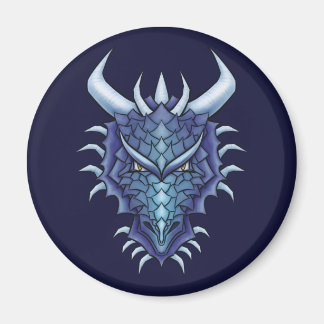 Cool Dragon Art - Purple  Blue Magical Dragon Head Magnet