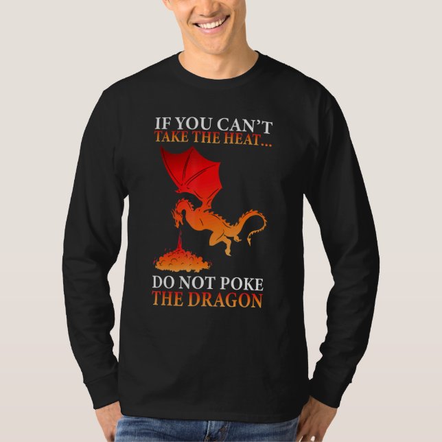 Cool Dragon Flame Spewing Flying Mythical Creature T-Shirt (Front)