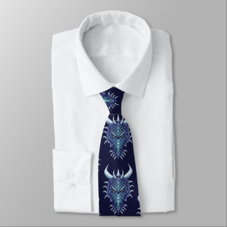 Cool Dragon Head Blue Fantasy Dungeons And Dragons Tie