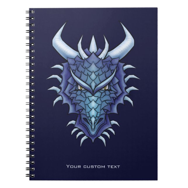 Cool Dragon Head Custom Text Notebook (Front)