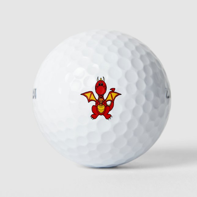 Cool Dragon Playing Basketball Golf Balls (Front)