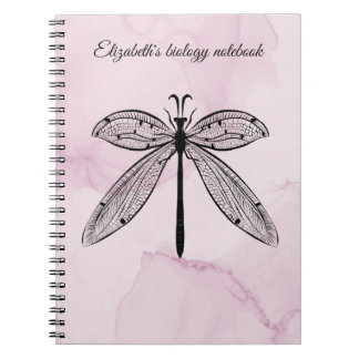 Cool Dragonfly Cottagecore Pink Biology Notebook