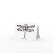 Cool Dragonfly Diva Quilt Note Card