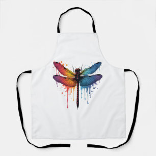 Cool Dragonfly on colorful painted Dragonfly Apron