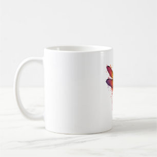 Cool Dragonfly on colorful painted Dragonfly Coffee Mug