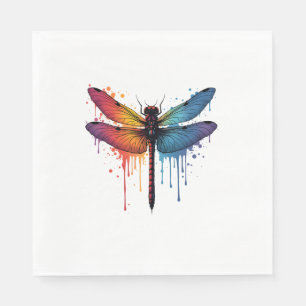 Cool Dragonfly on colorful painted Dragonfly Napkin