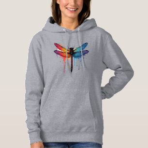 Cool Dragonfly on colourful painted Dragonfly Hoodie
