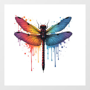 Cool Dragonfly on colourful painted Dragonfly Window Cling