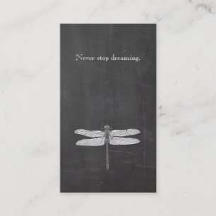 Cool Dragonfly Rustic Nature Chalkboard Business Card
