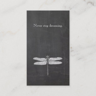 Cool Dragonfly Rustic Nature Chalkboard Business Card