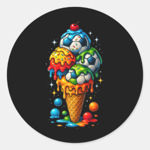 Cool Dripping Soccer Art Sports Illustration Melti Classic Round Sticker