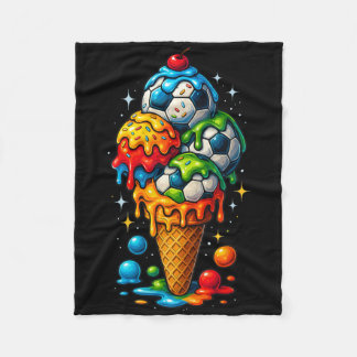 Cool Dripping Soccer Art Sports Illustration Melti Fleece Blanket