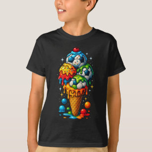 Cool Dripping Soccer Art Sports Illustration Melti T-Shirt