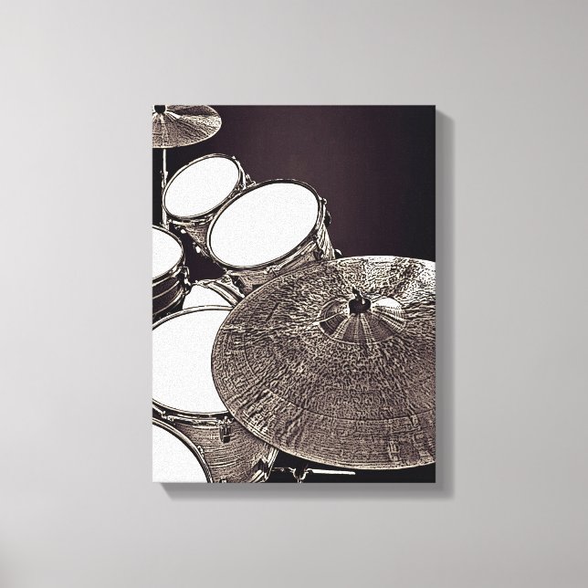 Cool Drum Kit Canvas Drummer Art Snare Cymbal (Front)