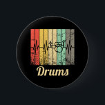 Cool Drum Kit Percussion Vintage Retro Drummer 6 Cm Round Badge<br><div class="desc">Cool Drum Kit Percussion Vintage Retro Drummer</div>