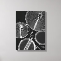 Cool Drummer Art Drum Kit Canvas Snare Drumsticks