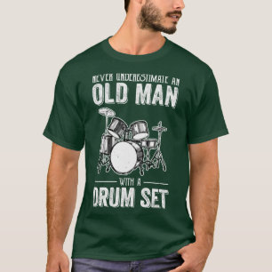 Cool Drummer Art Men Dad Drum Set Player Drum Kit T-Shirt