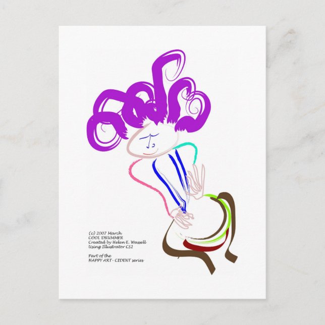 cool drummer postcard (Front)