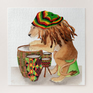 Cool Drummings Lion Jigsaw Puzzle
