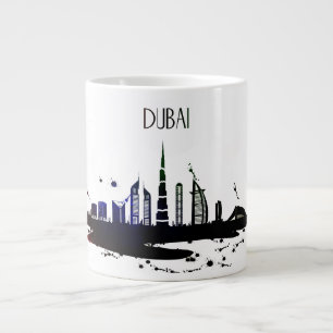 Cool Dubai city skyline view sketch design Large Coffee Mug