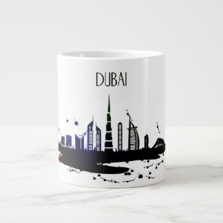 Cool Dubai city skyline view sketch design Large Coffee Mug