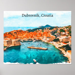 Cool Dubrovnik Croatia Adria Coast Panorama View Poster