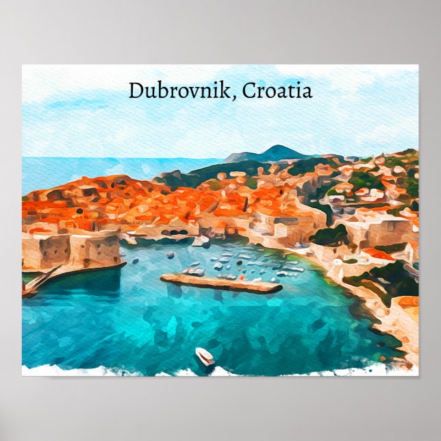 Cool Dubrovnik Croatia Adria Coast Panorama View Poster (Front)