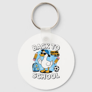 Cool Duck Back To School Shirt Funny Kids First Da Key Ring