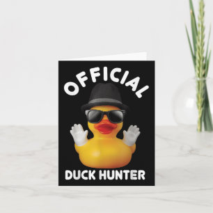 Cool Duck Cruise Boat Funny Rubber Duck Hunting Sq Card