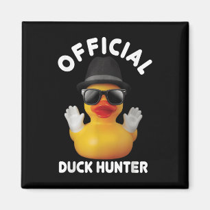 Cool Duck Cruise Boat Funny Rubber Duck Hunting Sq Magnet
