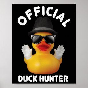 Cool Duck Cruise Boat Funny Rubber Duck Hunting Sq Poster