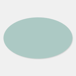 Cool Duck egg blue - add own text, image, design Oval Sticker