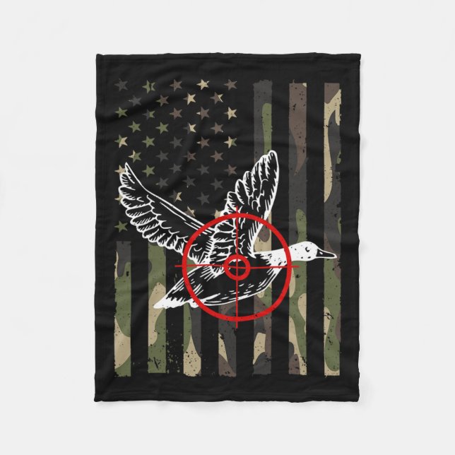 Cool Duck Hunting Design For Men Women Wildlife Du Fleece Blanket (Front)