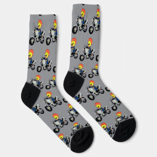 Cool Duck Riding a Motorcycle Socks